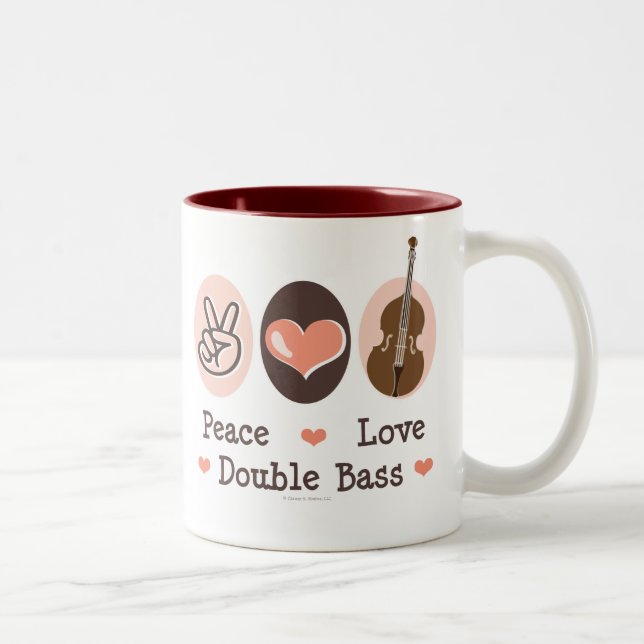 Peace Love Double Bass Mug (Right)