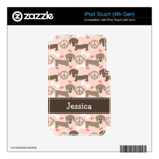Peace Love Doxies Dachshund iPod Touch Skin 4g 4th