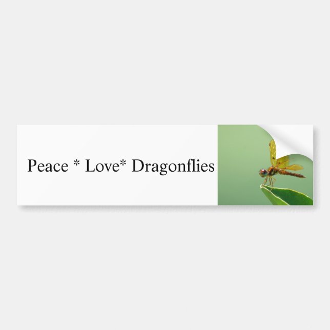 Peace Love Dragonflies Bumper Sticker (Front)