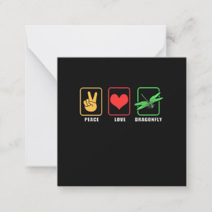 Peace Love Dragonfly Note Card