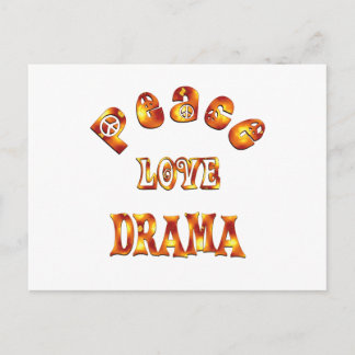 PEACE LOVE DRAMA POSTCARD