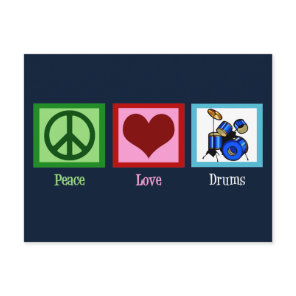 Peace Love Drums Cool Drum Set Band Postcard
