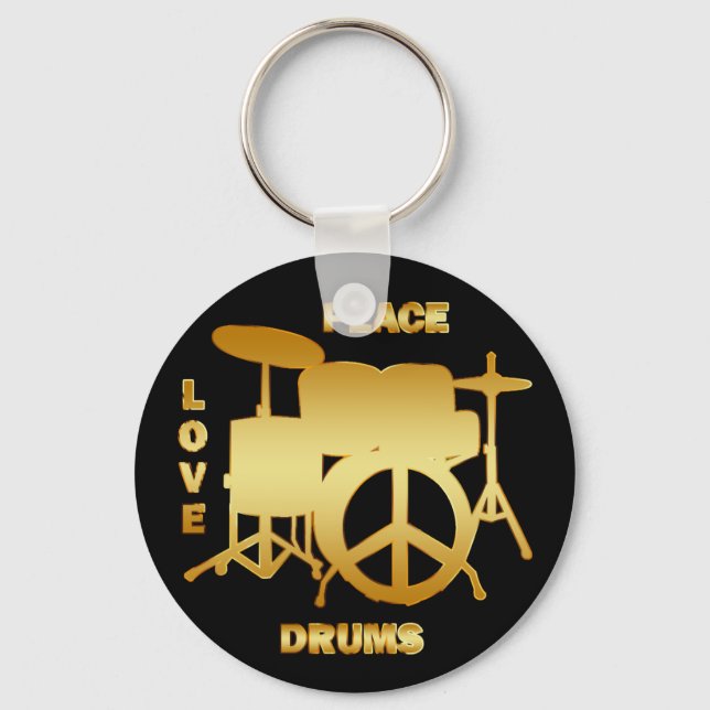 PEACE LOVE DRUMS KEYCHAIN (Front)