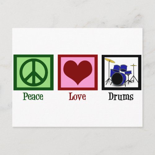Peace Love Drums Postcard