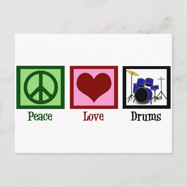 Peace Love Drums Postcard (Front)