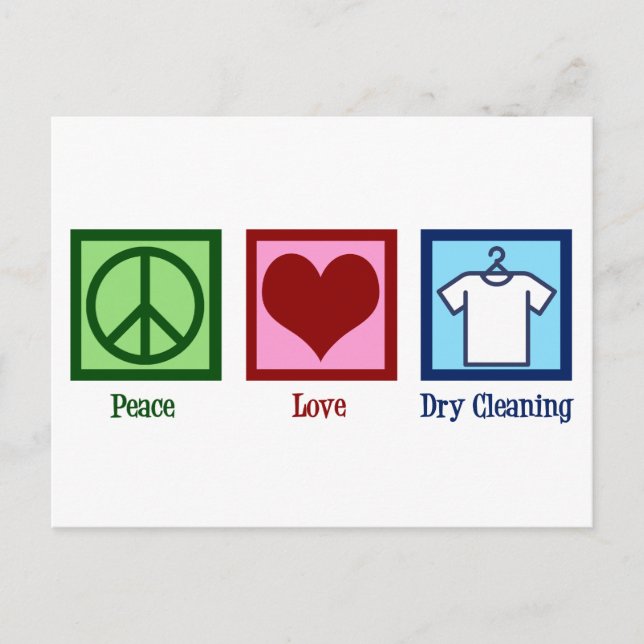 Peace Love Dry Cleaning Postcard (Front)