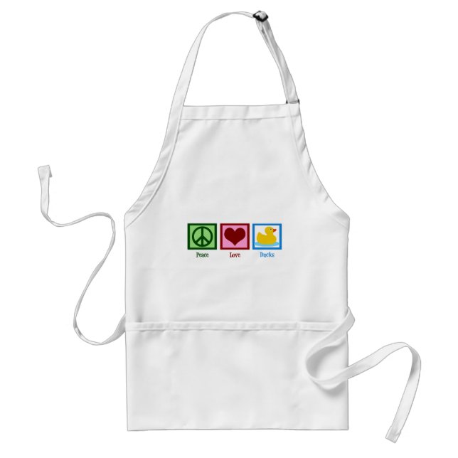 Peace Love Ducks Adult Apron (Front)
