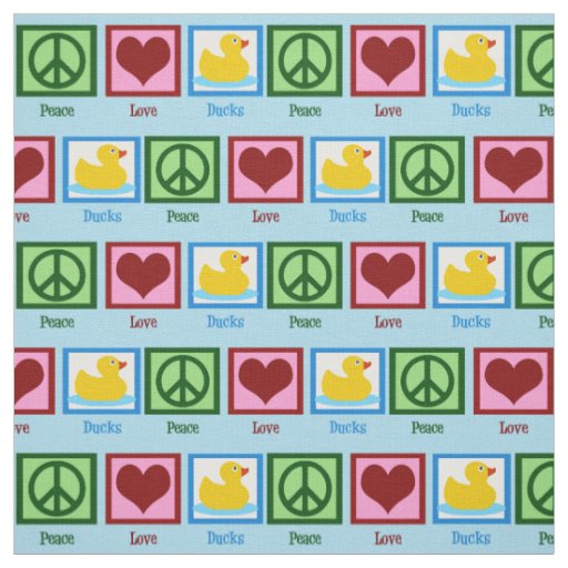 Peace Love Ducks Fabric