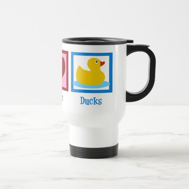 Peace Love Ducks Travel Mug (Right)
