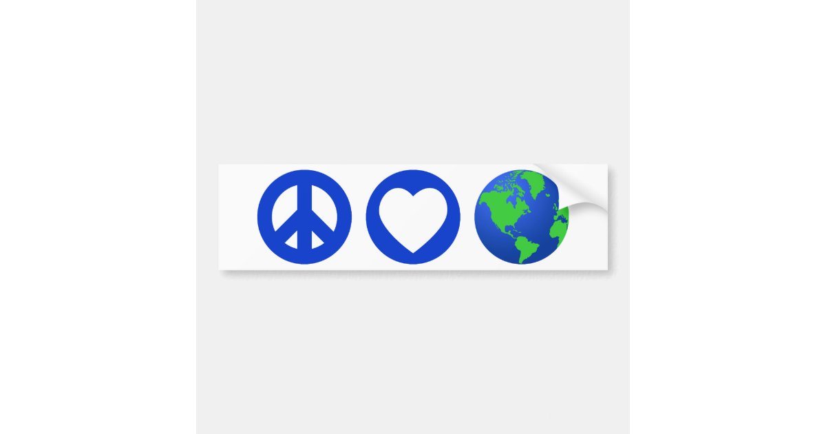 Peace Love Earth Bumper Sticker Zazzle