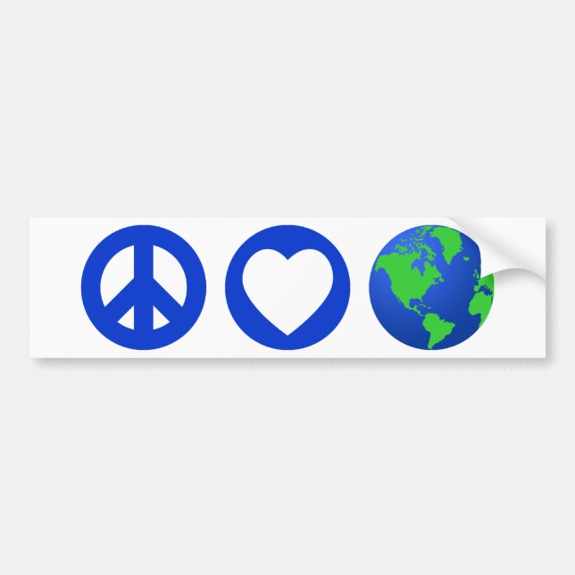 Peace Love Earth Bumper Sticker (Front)