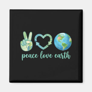 Peace love earth eco friendly nature earth day magnet