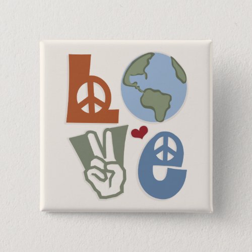 Peace Love Earth Magnet Button