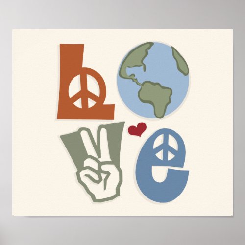 Peace Love Earth Poster Print