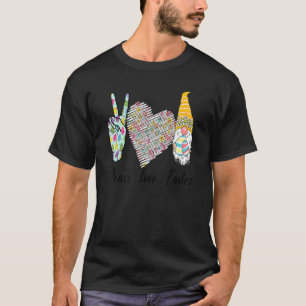 Peace Love Easter Bunny Leopard Graphic Easter Day T-Shirt