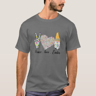 Peace Love Easter Bunny Leopard Graphic Easter Day T-Shirt