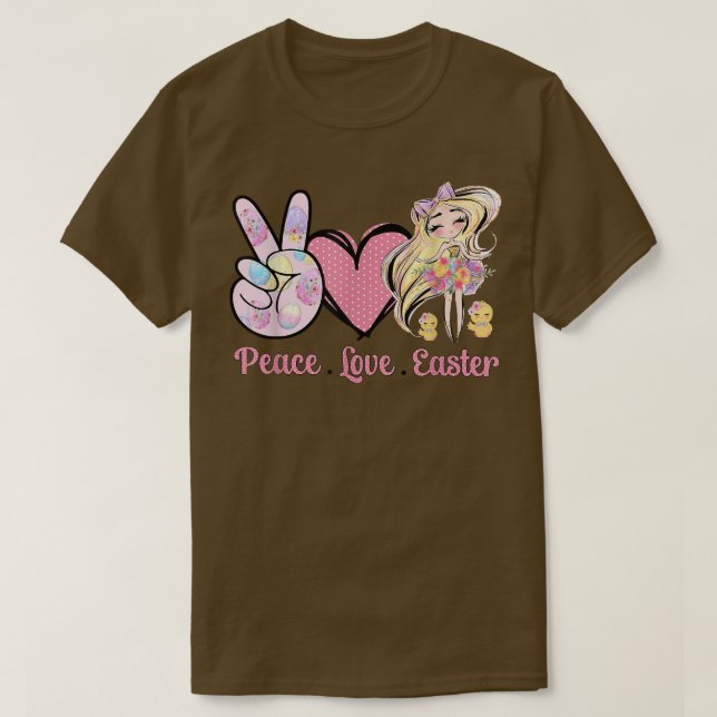 Peace Love Easter Fairy Chicks Kids Costume Eggs G T-Shirt (Design Front)