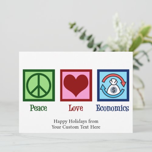 Peace Love Economics Cute Economist Christmas Holiday Card