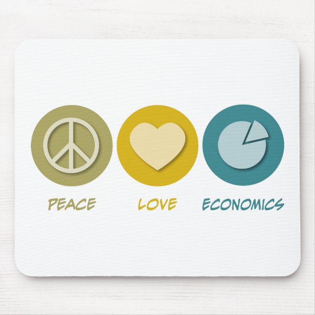 Peace Love Economics Mouse Pad (Front)
