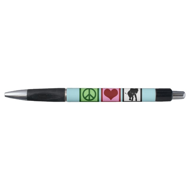Peace Love Elephants - Cute Blue Elephant Pen (Front)