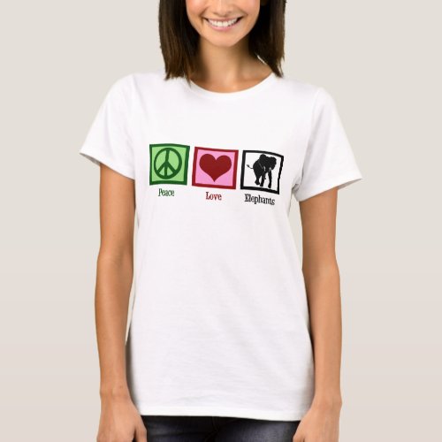 Peace Love Elephants T_Shirt