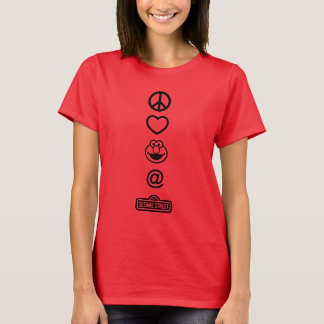 Peace Love Elmo T-Shirt (Front)