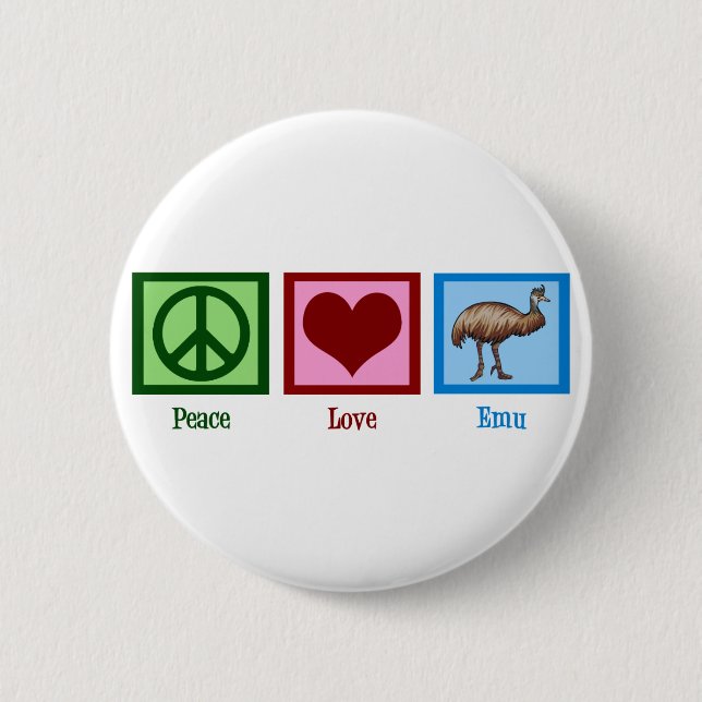 Peace Love Emu Button (Front)