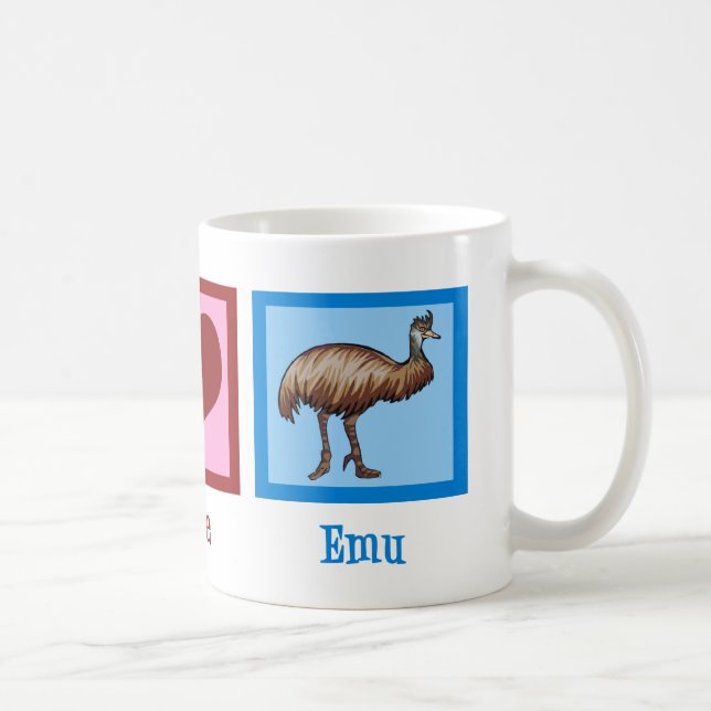 Peace Love Emu Coffee Mug (Right)