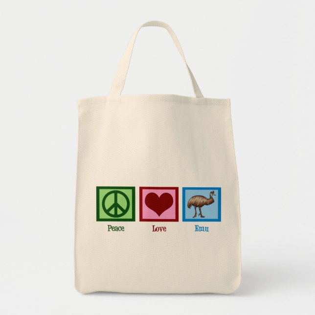 Peace Love Emu Tote Bag (Front)
