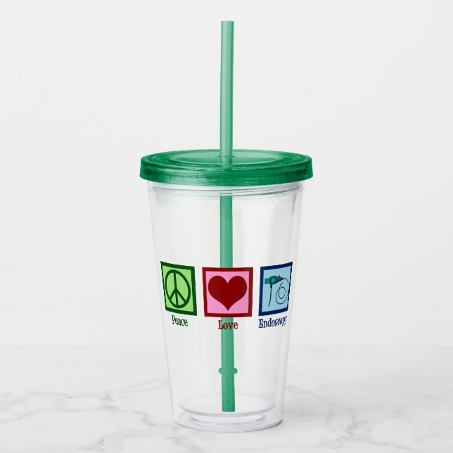 Peace Love Endoscopy Acrylic Tumbler (Front)