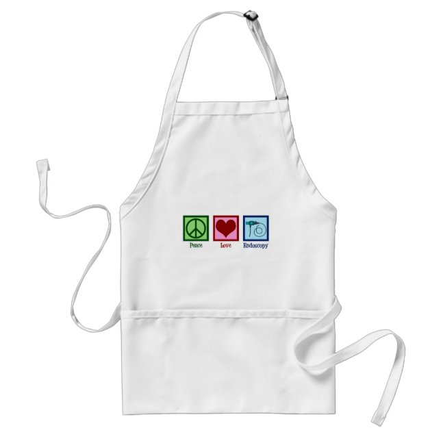 Peace Love Endoscopy Adult Apron (Front)