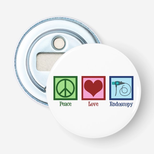 Peace Love Endoscopy Bottle Opener (Front)