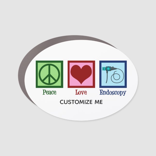 Peace Love Endoscopy Custom Clinic Car Magnet (Front)