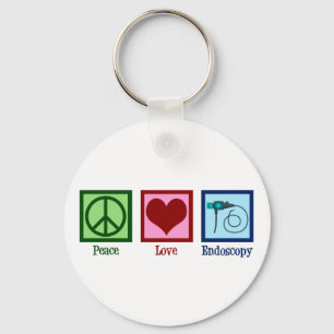 Peace Love Endoscopy Keychain
