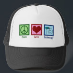 Peace Love Endoscopy Trucker Hat<br><div class="desc">Peace Love Endoscopy. A cute gift featuring a peace sign,  heart,  and endoscope used in medical procedures to scope a patient.</div>