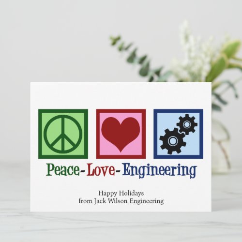 Peace Love Engineering Company Custom Christmas Holiday Card