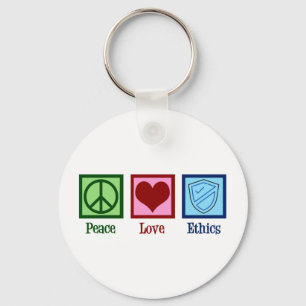 Peace Love Ethics Moral Philosophy Professor Keychain