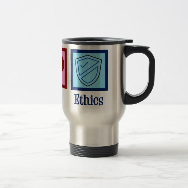 Peace Love Ethics Moral Philosophy Professor Travel Mug (Right)