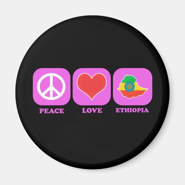Peace Love Ethiopia Magnet (Front)