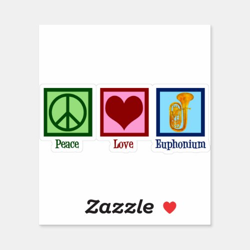 Peace Love Euphonium Cute Band Sticker