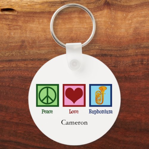 Peace Love Euphonium Cute Custom Keychain