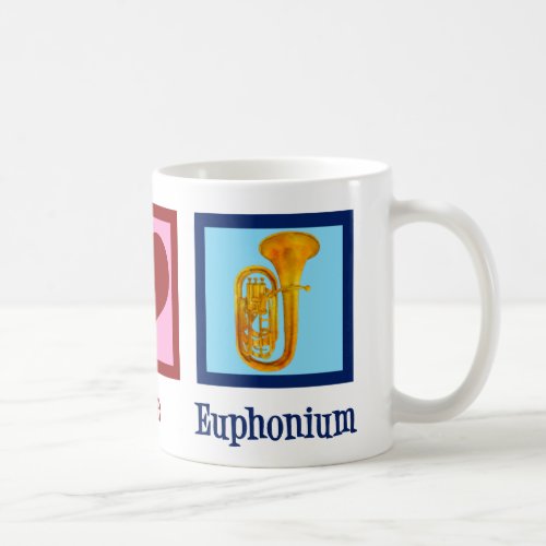 Peace Love Euphonium Player Cute Band Coffee Mug