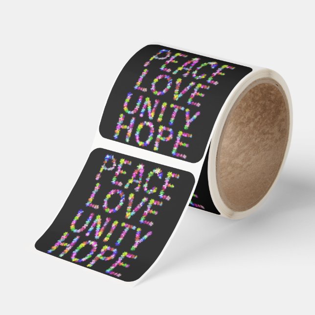 Peace Love Everyday | Decorative Inspired: Unity  Square Sticker (Roll)