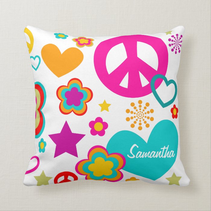 Peace Love & Everything Girly Throw Pillows