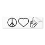 Peace Love F Off Bumper Sticker