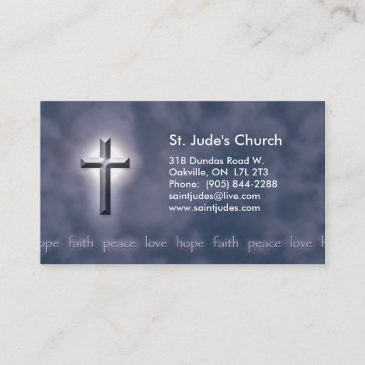 Customizable Peace Love Faith Hope Christian Business Card