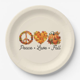 Peace, Love, Fall – Cozy Autumn Vibes with Pumpkin Paper Plates