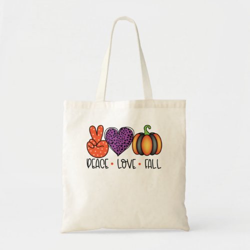 peace love fall Halloween Tote Bag