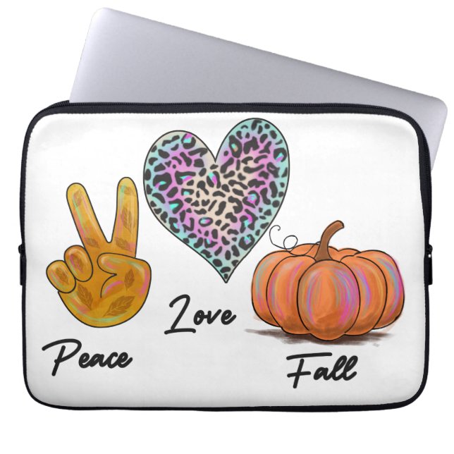 Peace Love Fall Laptop Sleeve (Front)