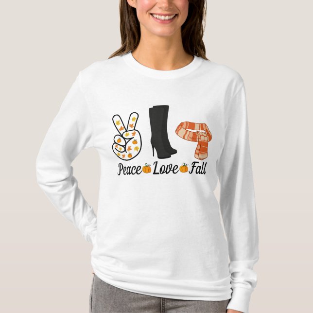 Peace Love Fall Long-Sleeve T-Shirt (Front)